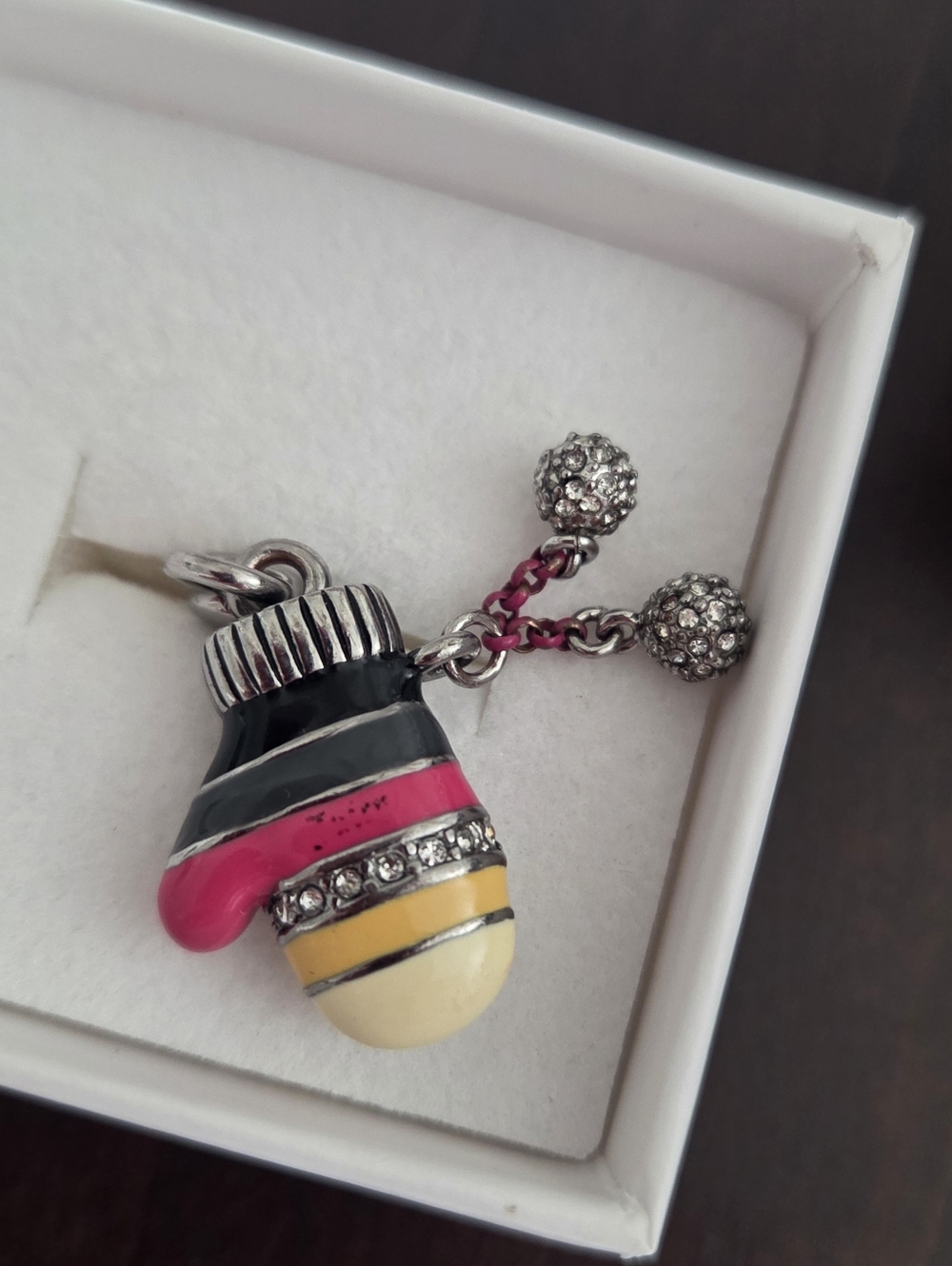 Juicy Couture Winter Glove charm with Swarovski crystals